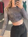 Silver Crop Top