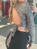 Silver Crop Top